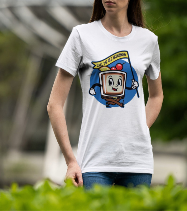 Call Me Old Fashioned Cherry Orange Cocktail Cartoon T-Shirt