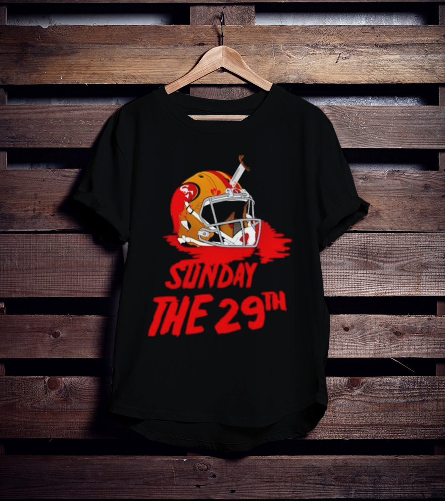 Sunday The 29th Football Helmet Horror Crossover T-Shirt