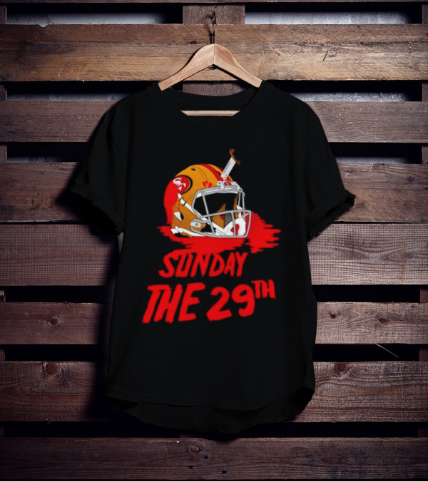 Sunday The 29th Football Helmet Horror Crossover T-Shirt