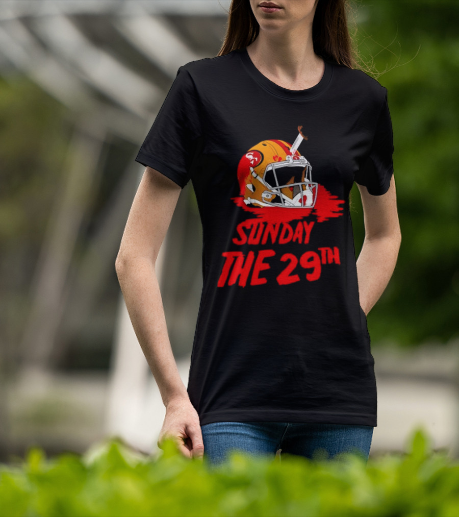 Sunday The 29th Football Helmet Horror Crossover T-Shirt