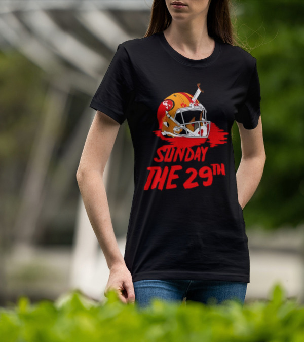 Sunday The 29th Football Helmet Horror Crossover T-Shirt