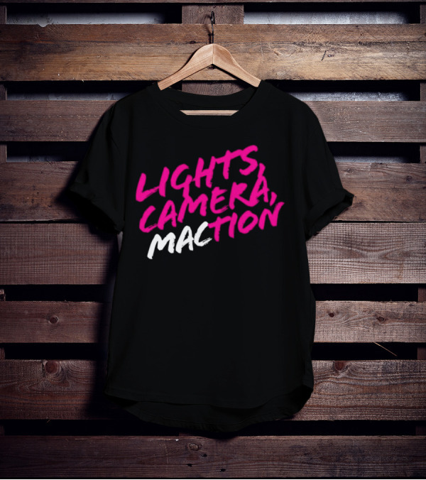 Lights Camera Maction Bold Neon Pink T-Shirt