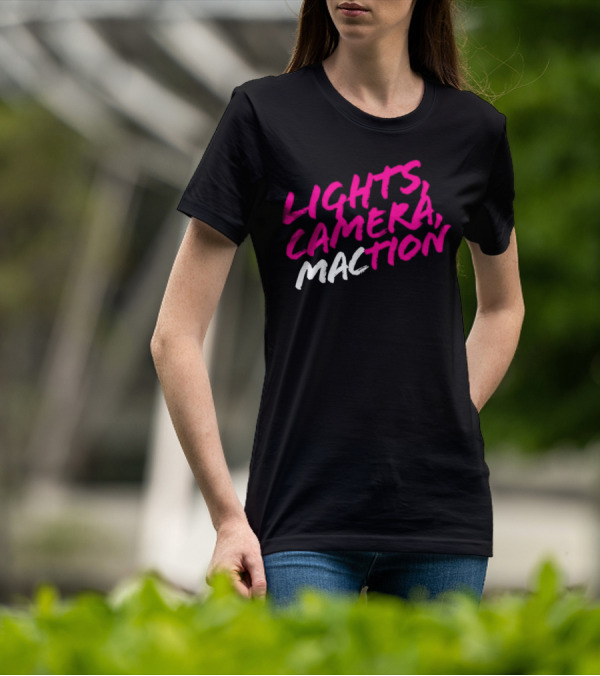 Lights Camera Maction Bold Neon Pink T-Shirt