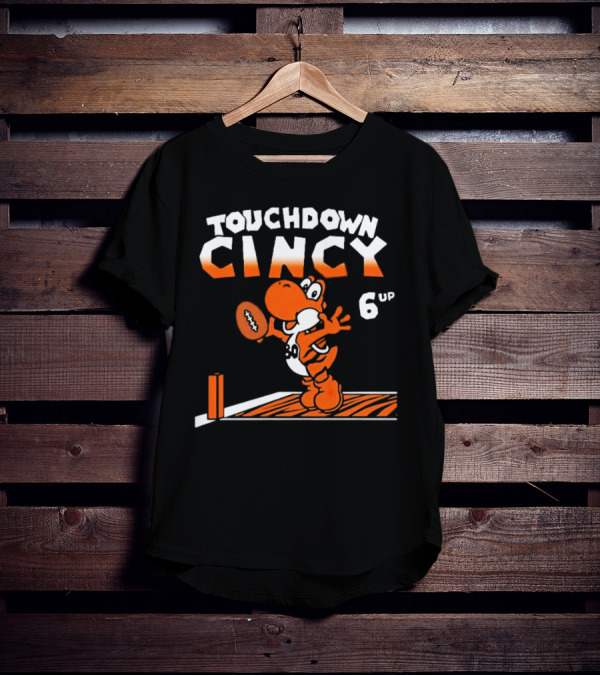 Touchdown Cincy Football Celebration Cartoon 6 Up T-Shirt