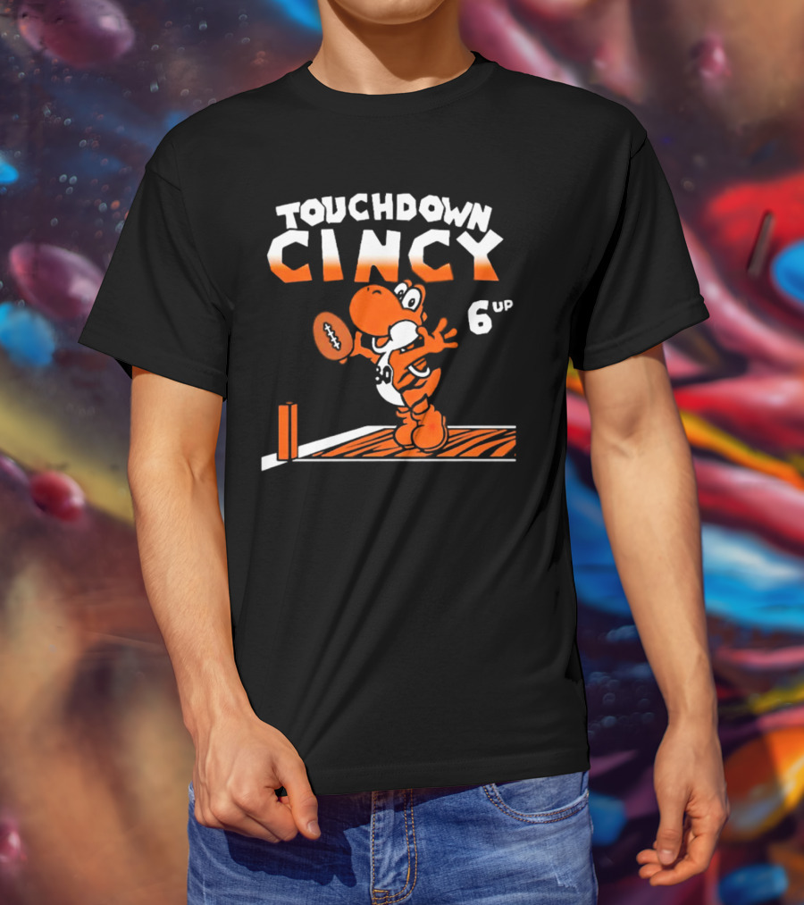 Touchdown Cincy Football Celebration Cartoon 6 Up T-Shirt