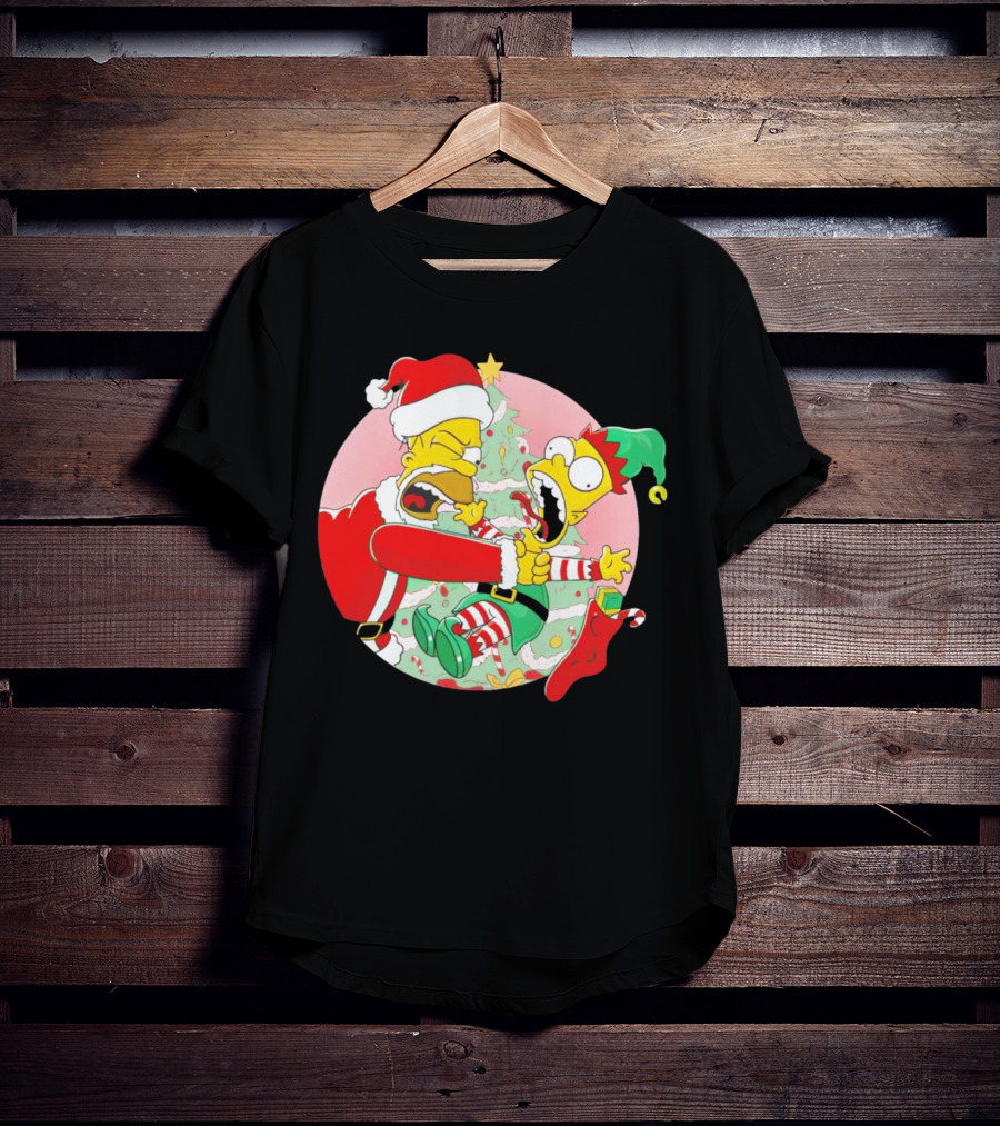 You Are Not Santa's Helper Animated Christmas Family Fight T-Shirt