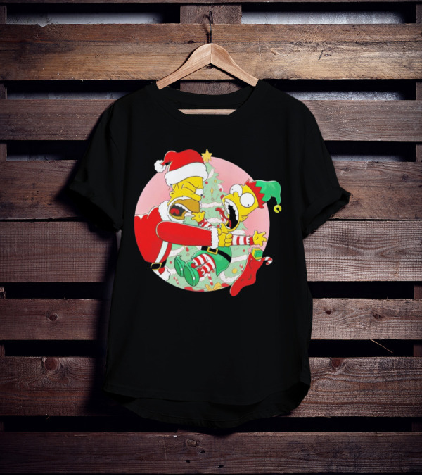 You Are Not Santa's Helper Animated Christmas Family Fight T-Shirt