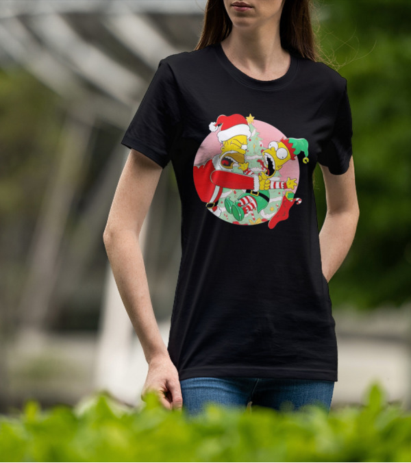 You Are Not Santa's Helper Animated Christmas Family Fight T-Shirt