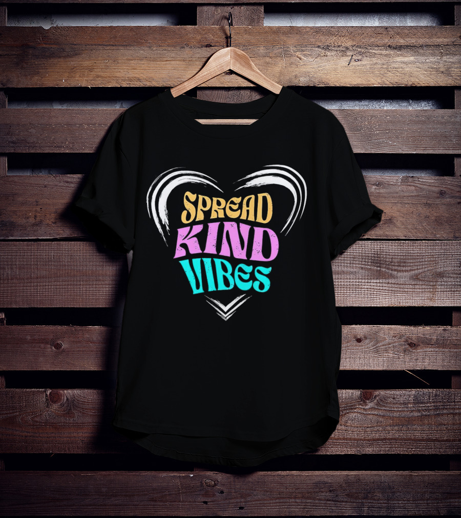 Spread Kind Vibes Colorful Heart T-Shirt