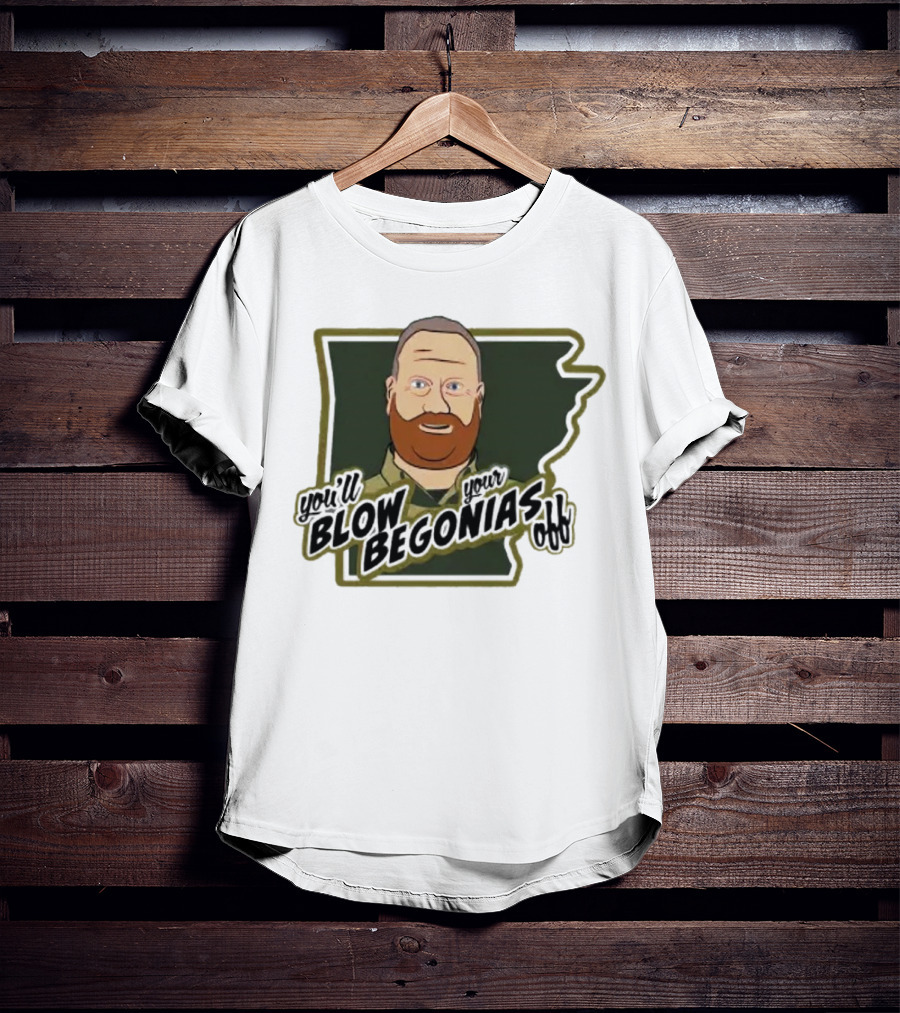 Chief Bradley Taylor You'll Blow Your Begonias Off Hazen Police T-Shirt