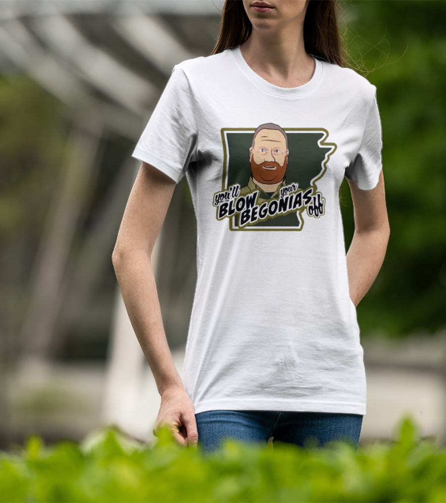 Chief Bradley Taylor You'll Blow Your Begonias Off Hazen Police T-Shirt