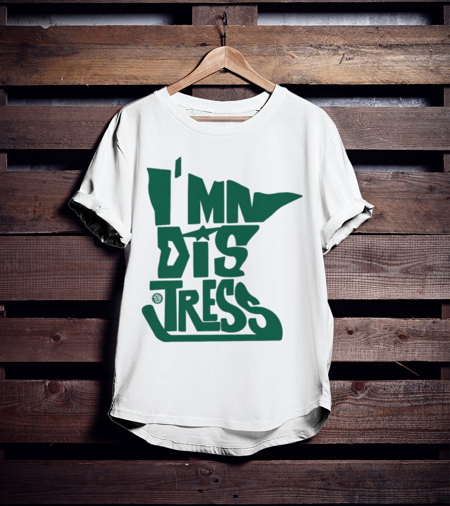 I MN Dis Tress Minnesota Silhouette And Hockey Stick T-Shirt