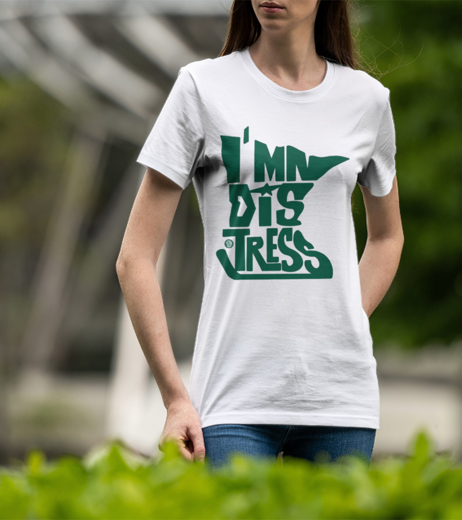 I MN Dis Tress Minnesota Silhouette And Hockey Stick T-Shirt