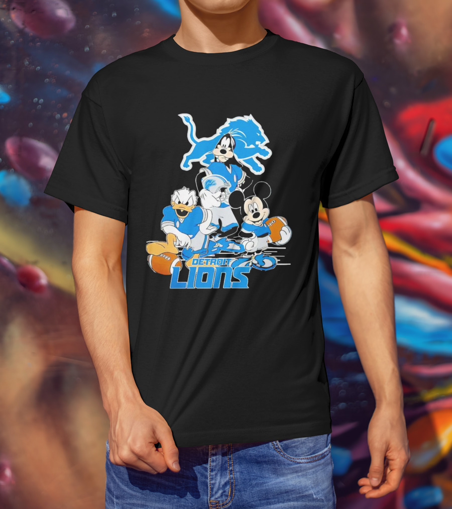 Detroit Lions Mickey Friends Game Day Football Disney T-Shirt