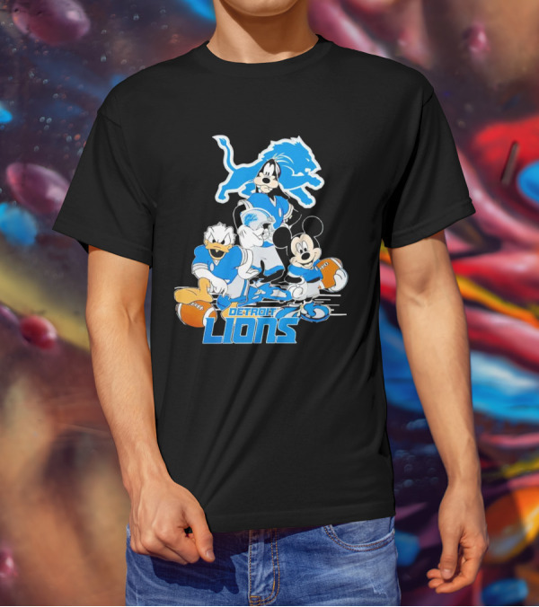Detroit Lions Mickey Friends Game Day Football Disney T-Shirt