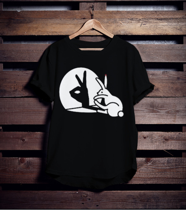 Rabbit Hand Shadow Peace Gesture Optical Illusion T-Shirt