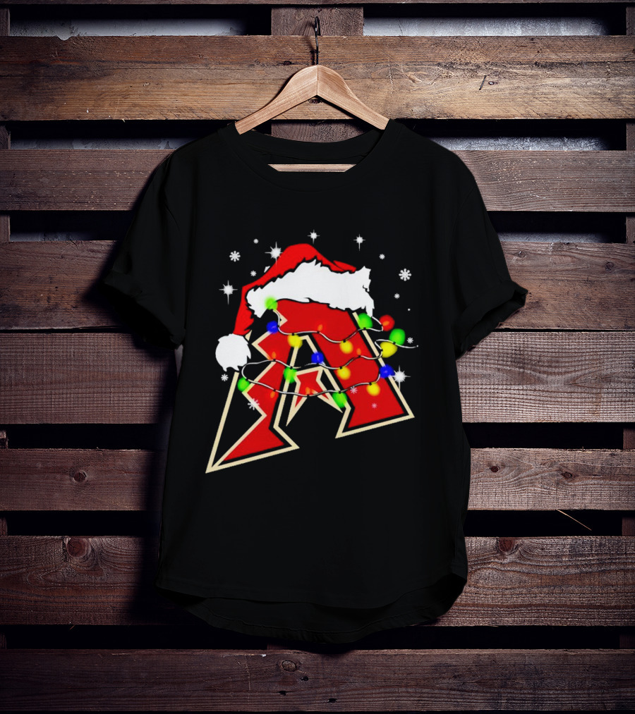 Santa Hat Arizona Diamondbacks Christmas Lights T-Shirt