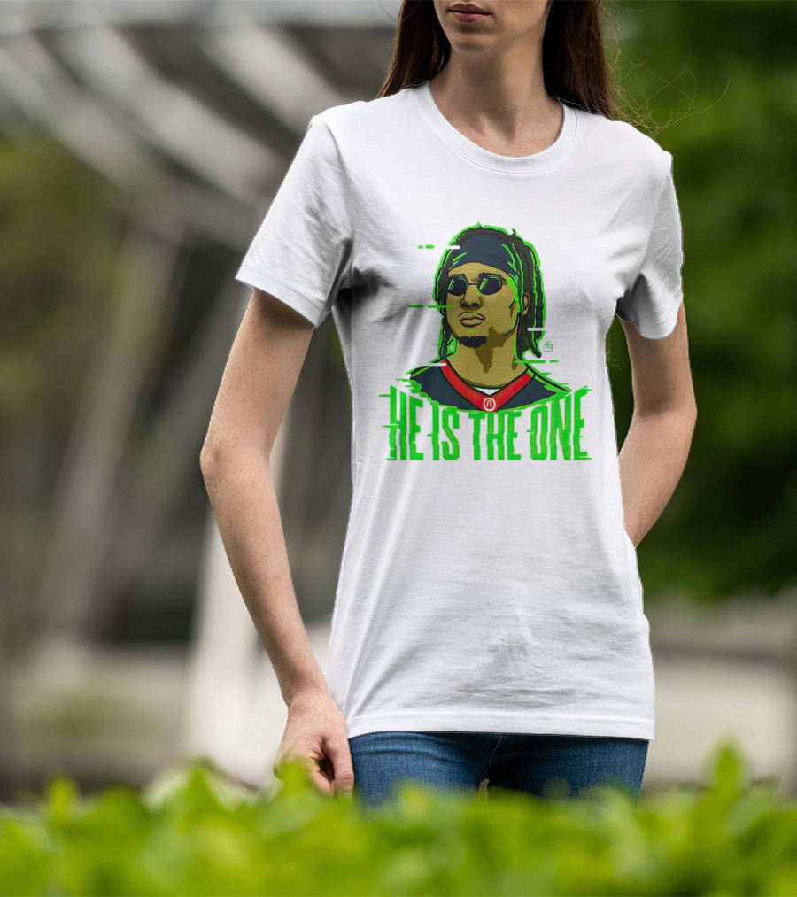 He Is The One Cryptic Neon Style Cartoon T-Shirt