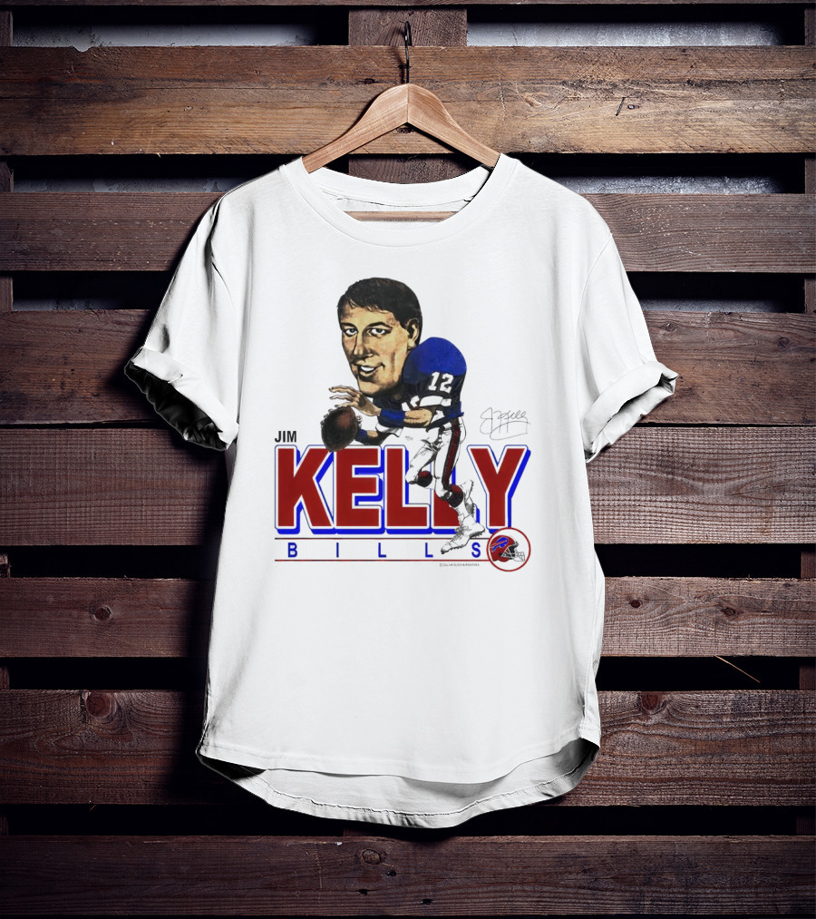 JIM KELLY BUFFALO BILLS SIGNATURE CARICATURE KELLY BILLS T-Shirt