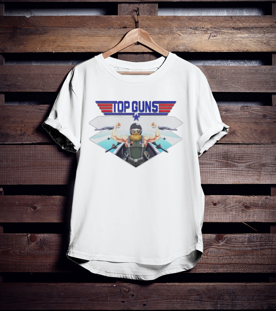 Papaswolio Top Guns Aviator Flex With Jet Background T-Shirt