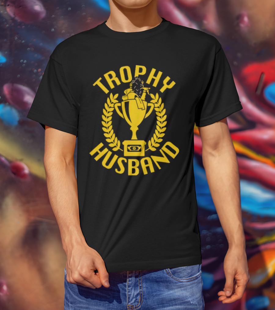 Trophy Husband Laurel Cup With Hat And Beer T-Shirt