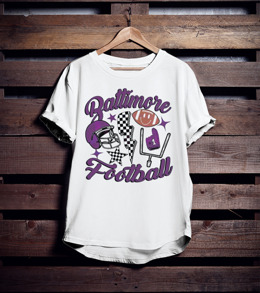 Baltimore Football NFL Team Helmet Smile Number One T-Shirt