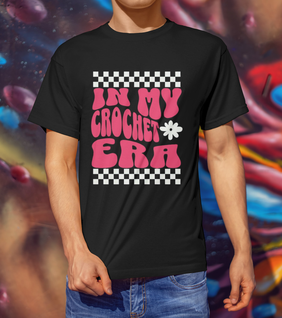 In My Crochet Era Checkerboard Flower Power T-Shirt