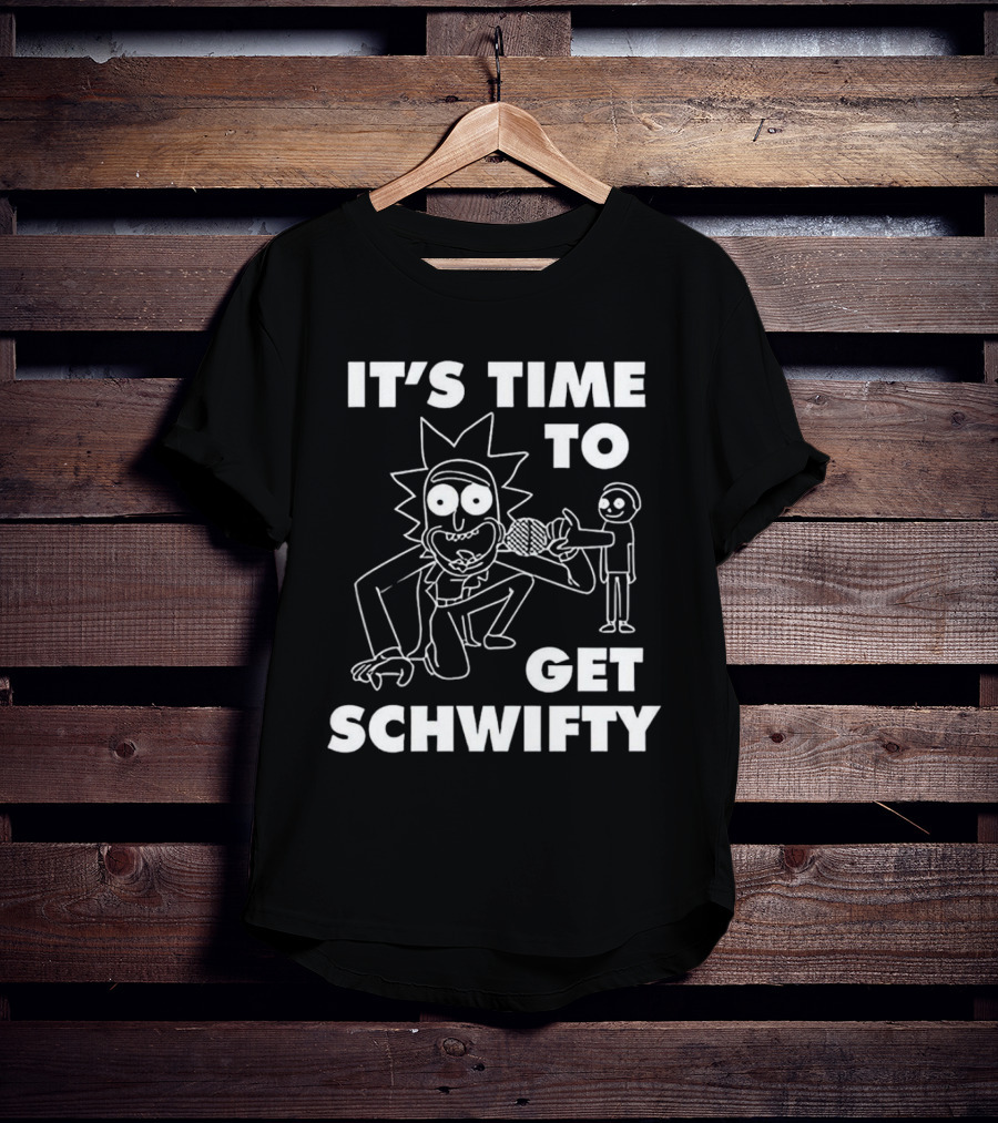 It's Time To Get Schwifty Character Holding Microphone Sketch T-Shirt