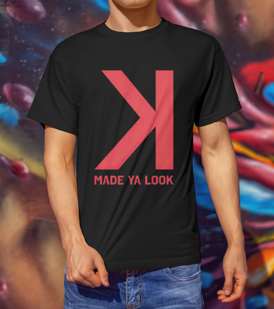 Made Ya Look Backwards K Baseball Strikeout Fan T-Shirt