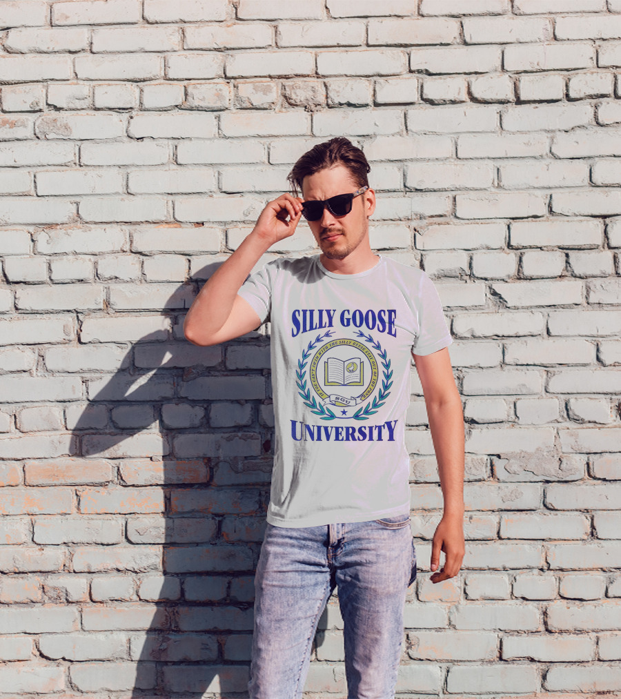 Silly Goose University Educated With The Silly Goose Stay Out Of The Pond T-Shirt