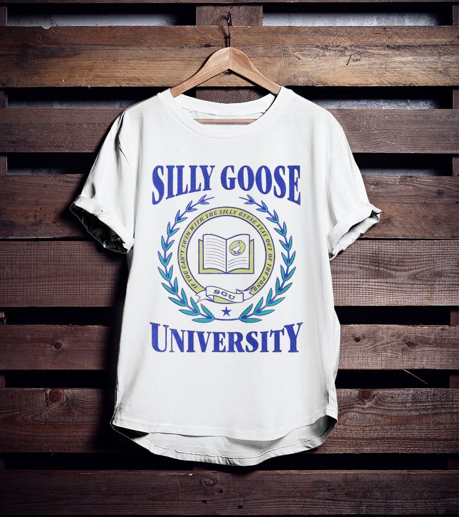 Silly Goose University Educated With The Silly Goose Stay Out Of The Pond T-Shirt