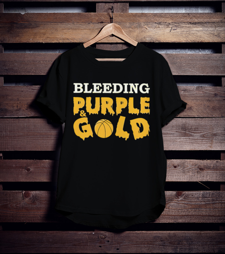 Bleeding Purple And Gold Basketball T-Shirt