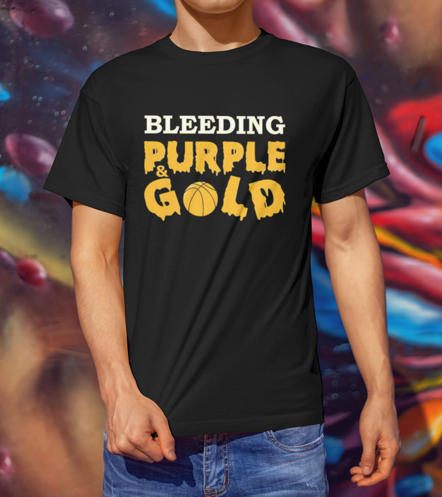 Bleeding Purple And Gold Basketball T-Shirt