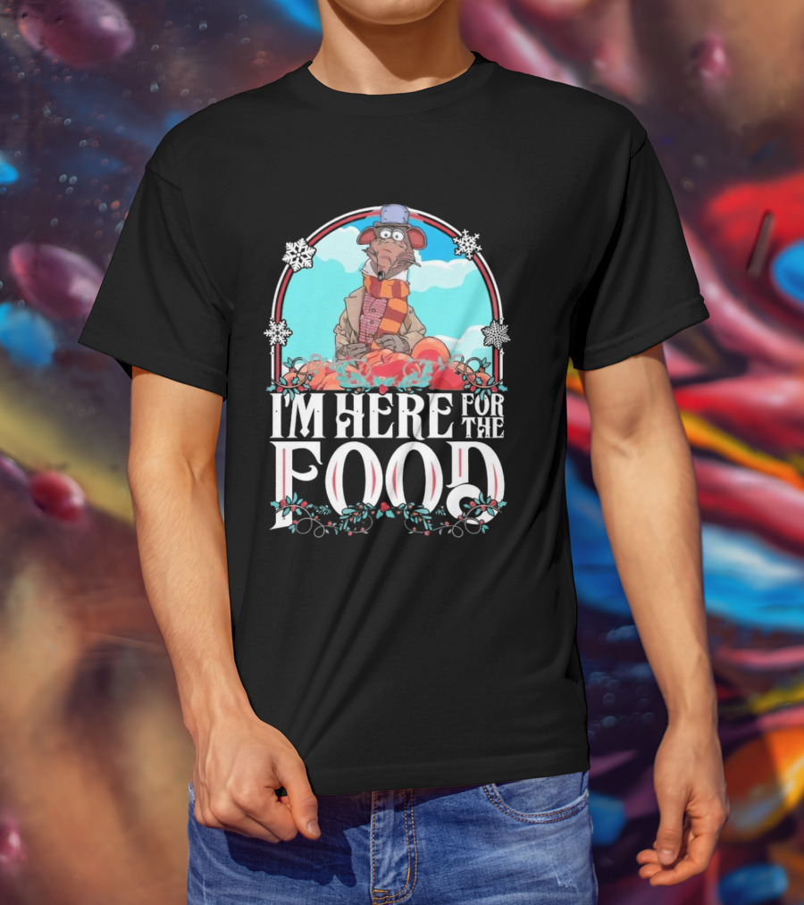 I'm Here For The Food Funny Rat Chef Winter Scarf T-Shirt