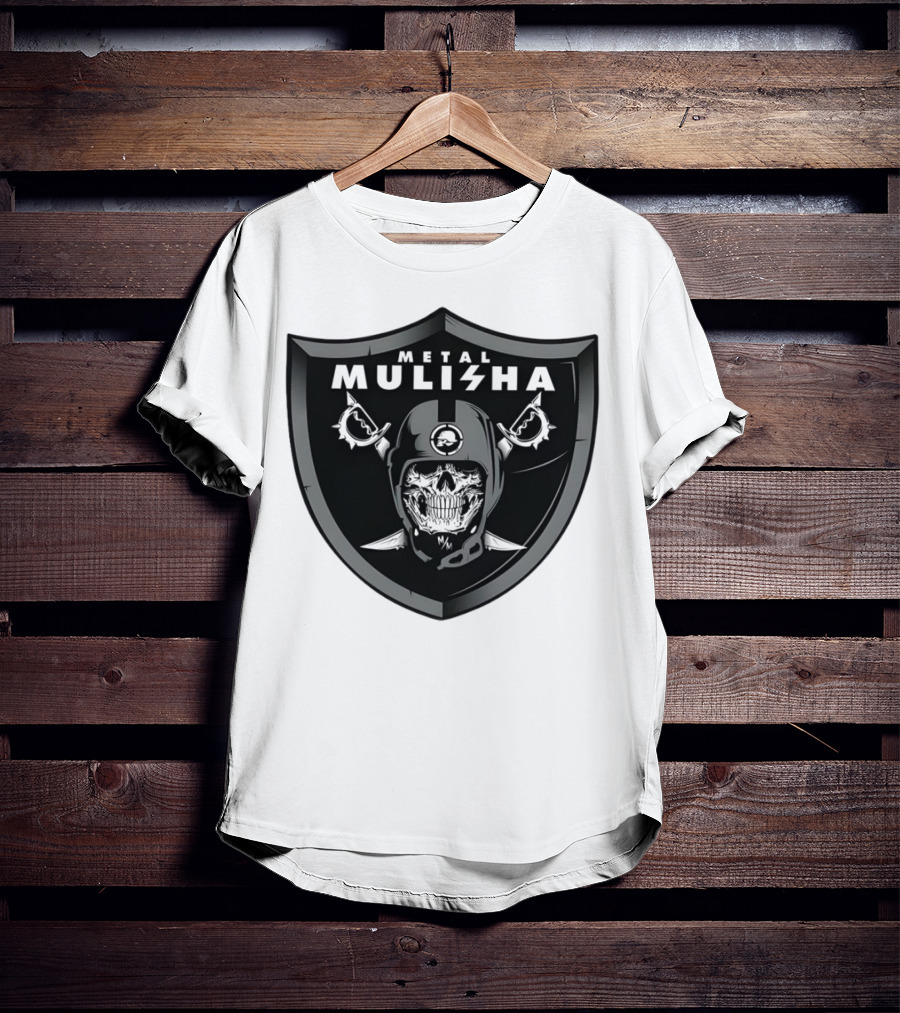 Las Vegas Raiders Skull Metal Mulisha Shield Halloween Helmets Swords T-Shirt