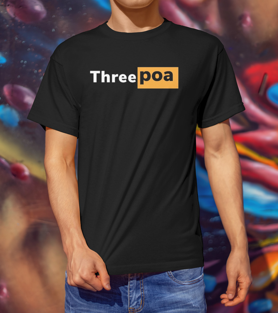 Threepoa Hub Classic Style Text Bold Minimalist Contrast T-Shirt