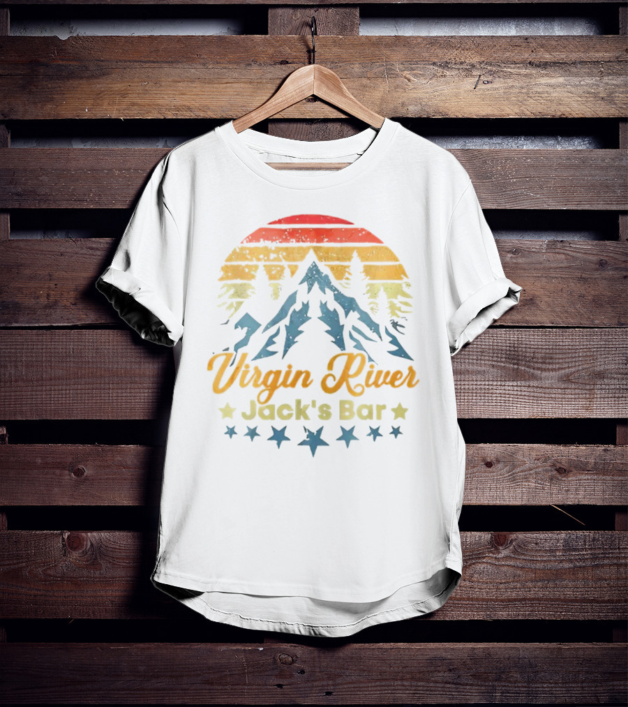 Virgin River Jack's Bar Retro Mountain Sunset Stars T-Shirt