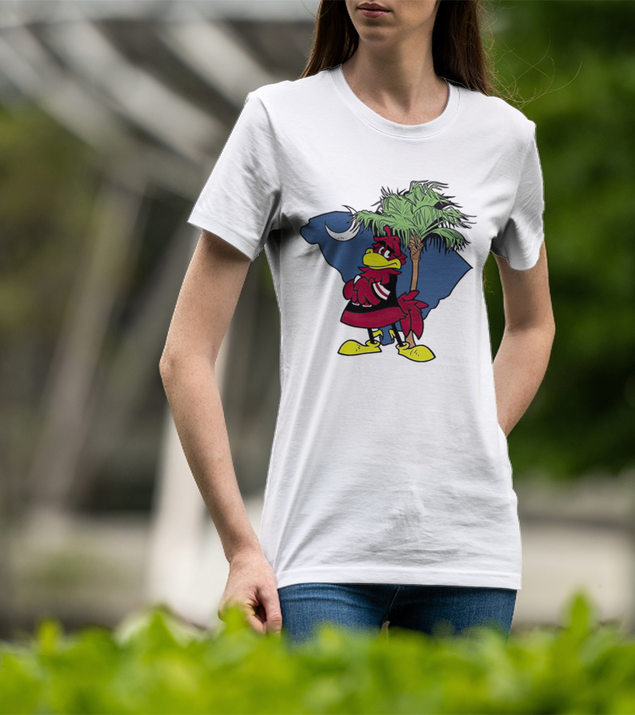 South Carolina Gamecocks Mascot State Emblem Palmetto Tree And Crescent Moon T-Shirt