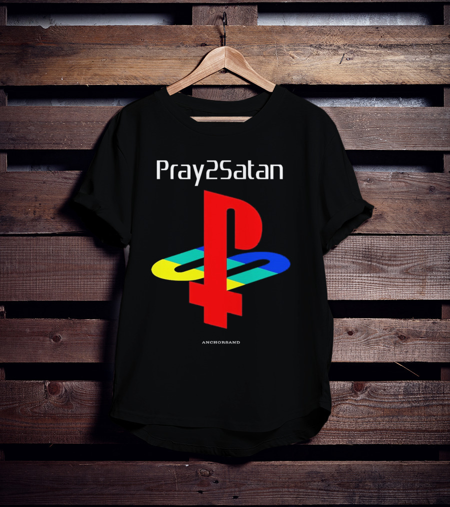 Pray2Satan Anchorsand Playstation T-Shirt