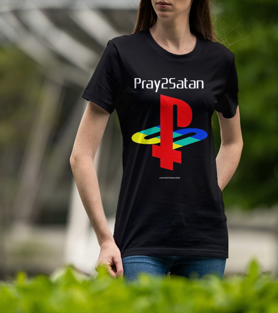 Pray2Satan Anchorsand Playstation T-Shirt