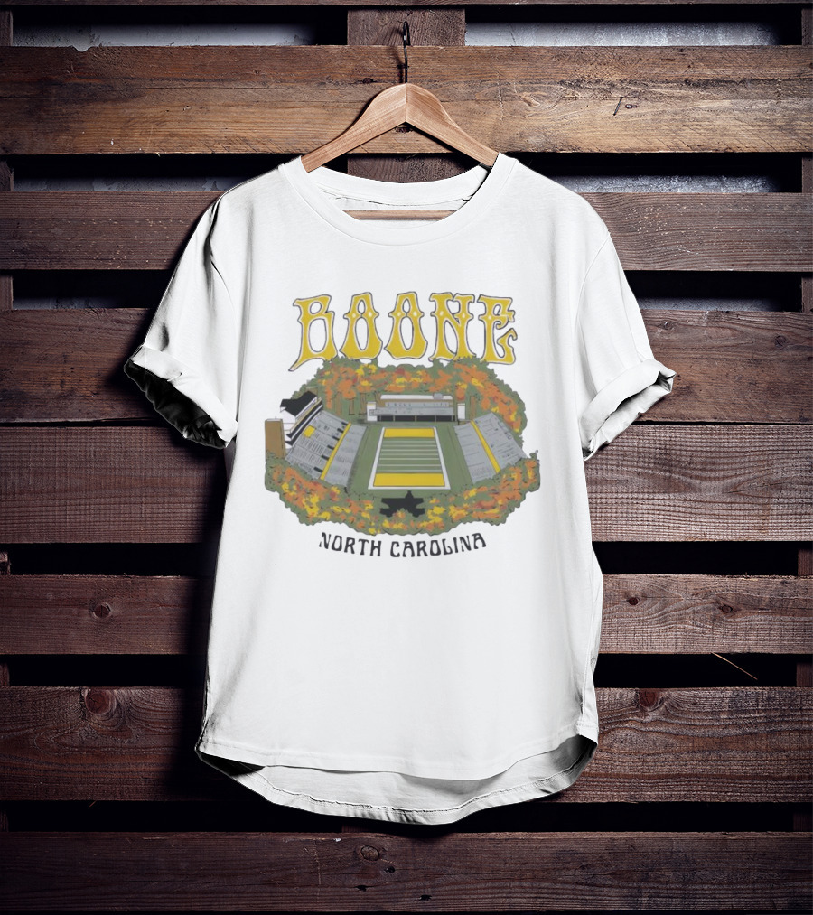 Boone Stadium North Carolina Football Field Surrounded By Autumn Foliage T-Shirt