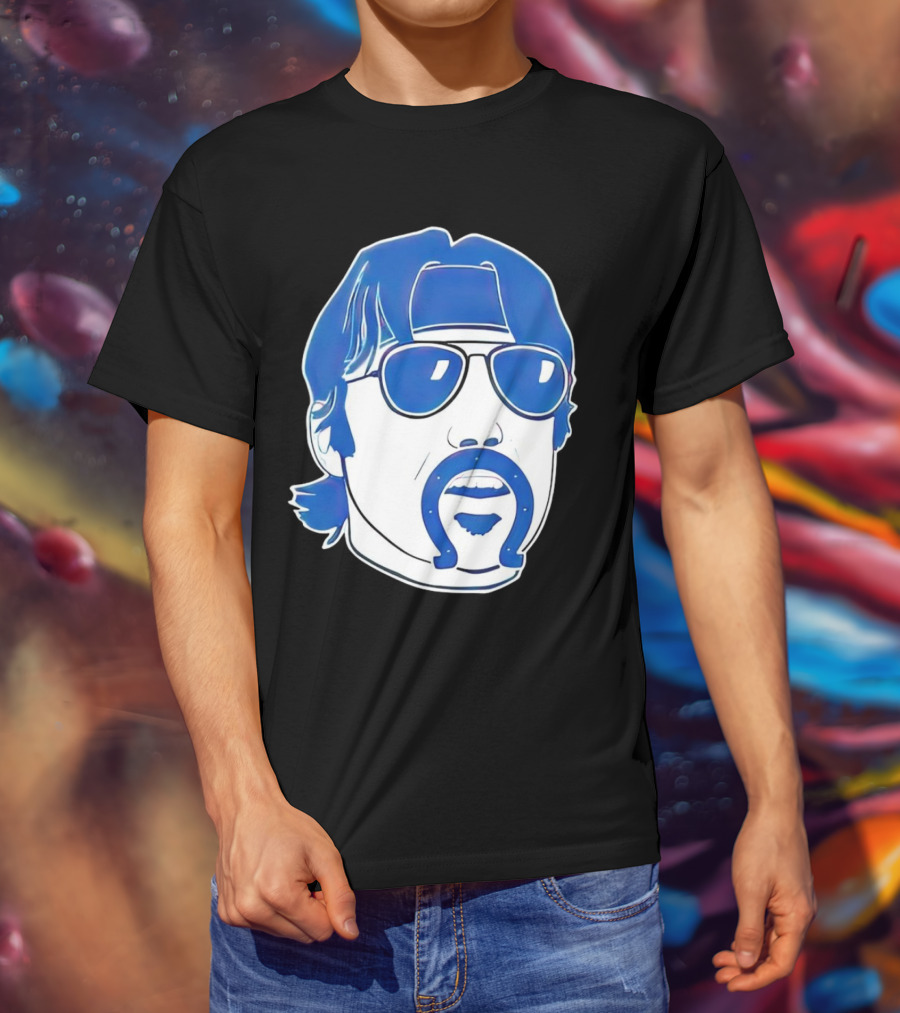 Minshew Mania Indianapolis Colts Iconic Quarterback Mustache Sunglasses T-Shirt