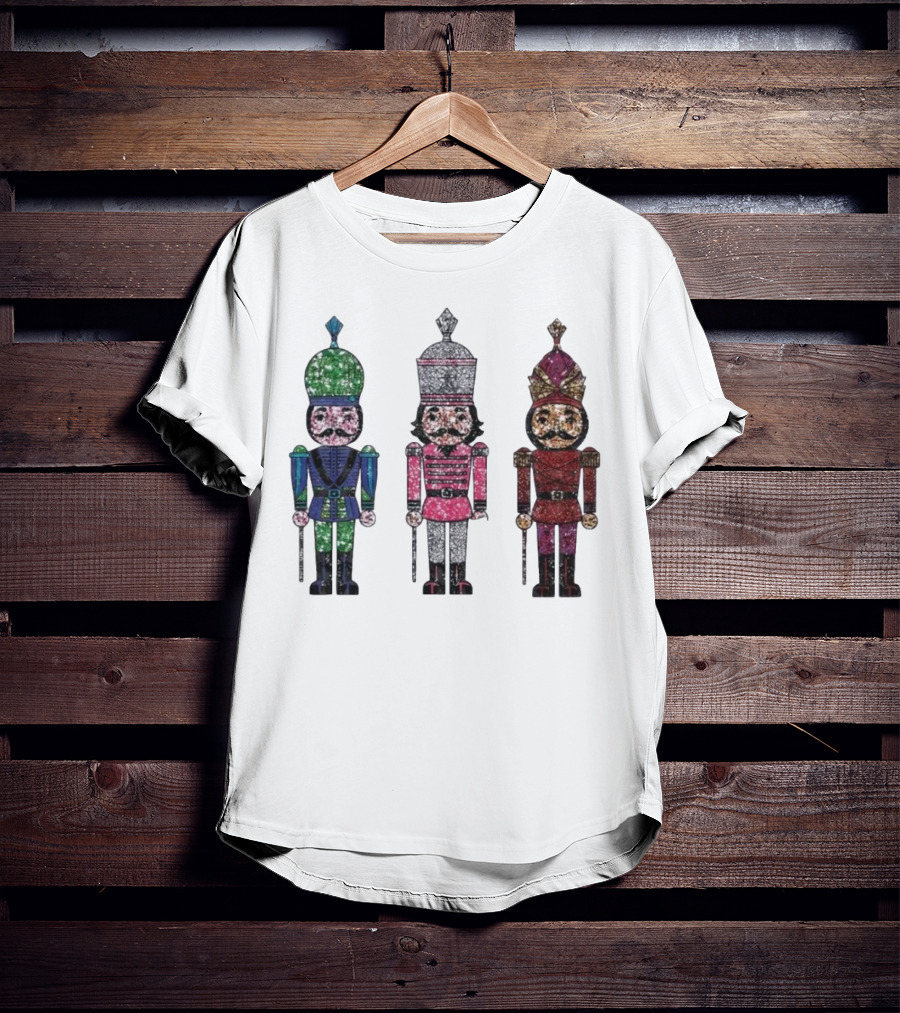 Nutcracker Christmas Glitter Soldiers Trio T-Shirt