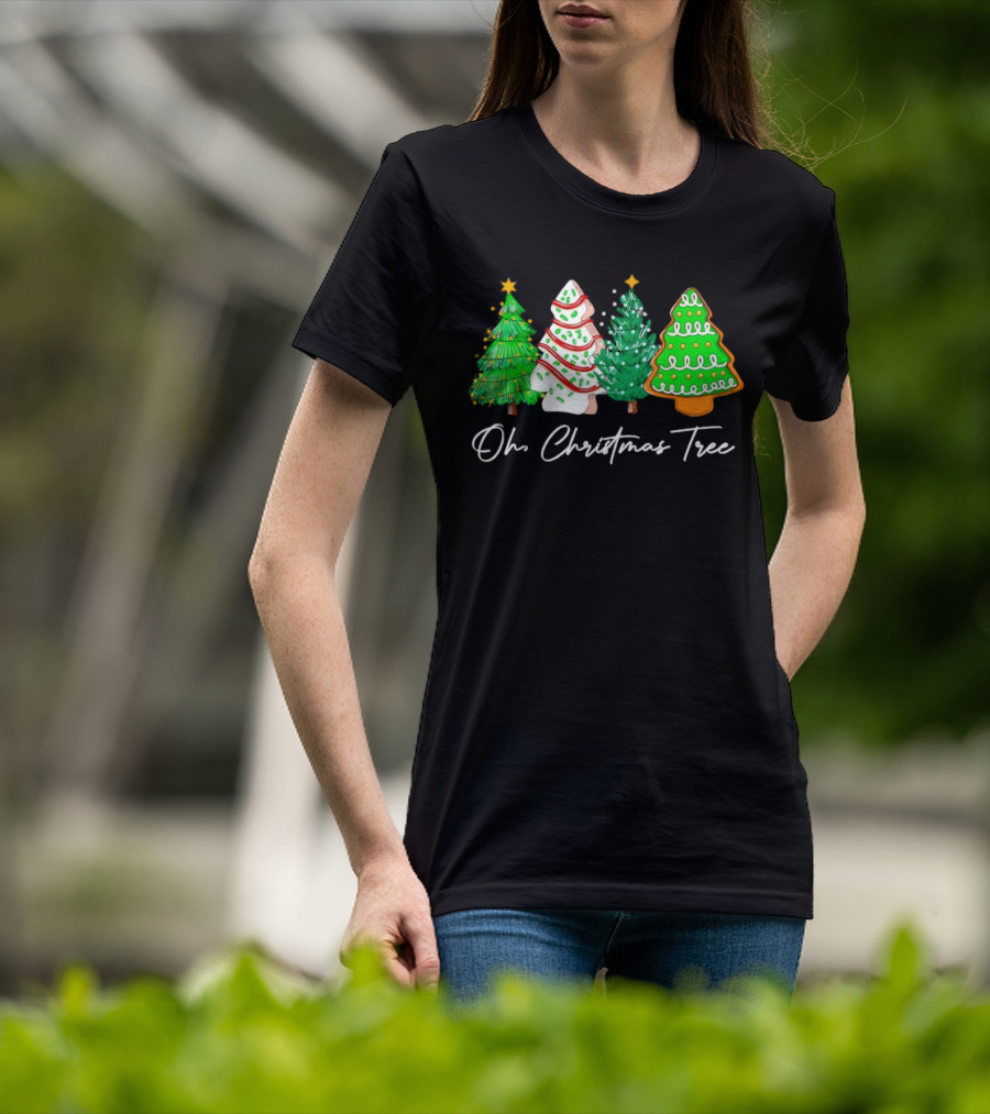 Oh Christmas Tree Festive Evergreen Cookie Display T-Shirt