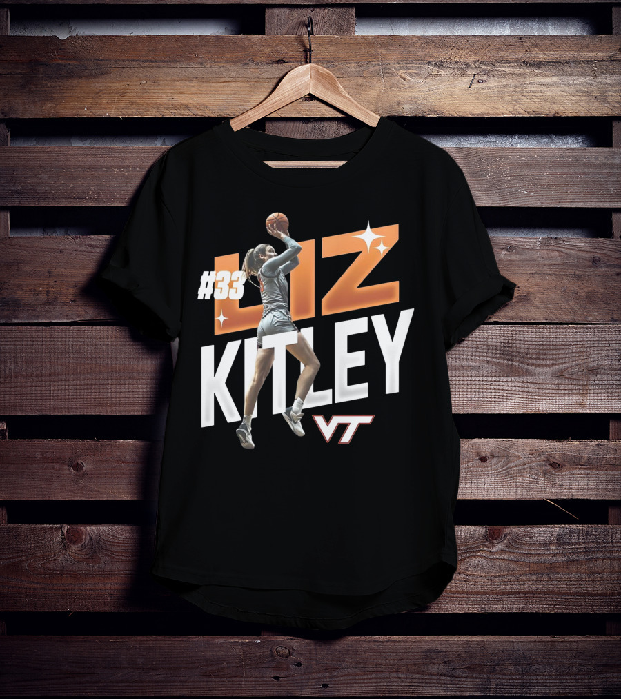 Virginia Tech Liz Kitley #33 VT Basketball Stars T-Shirt