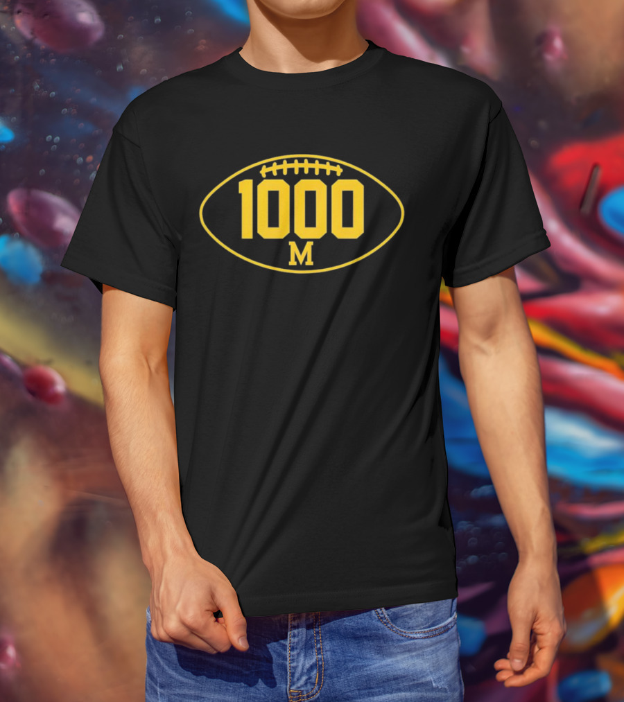 Michigan Wolverines Football 1000 Wins Milestone Achievement T-Shirt