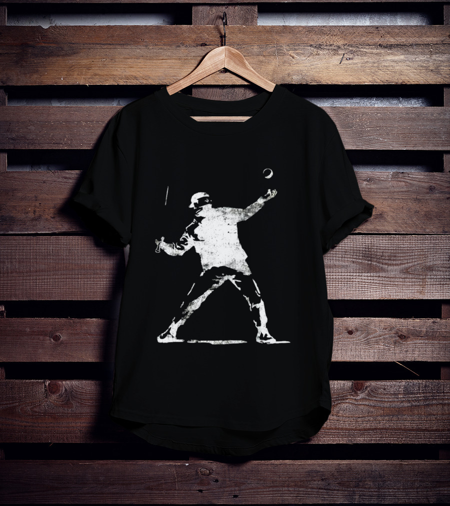 Banksy Flower Thrower Graffiti Street Art Baseball T-Shirt