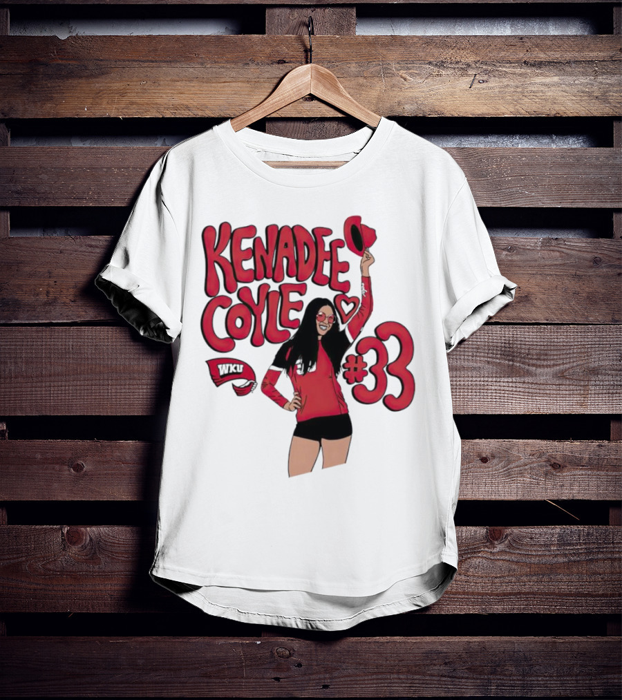 Kenadee Coyle WKU Heart #33 Western Kentucky Hilltoppers Volleyball T-Shirt