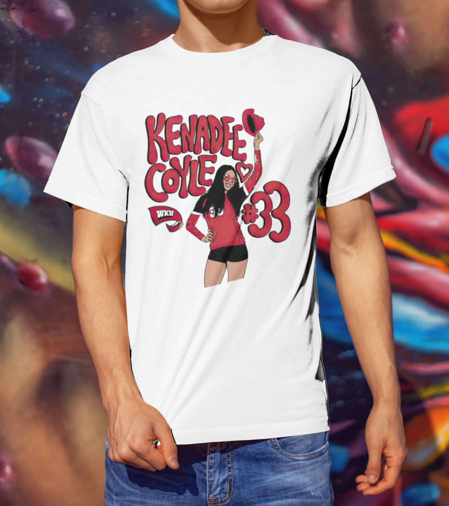 Kenadee Coyle WKU Heart #33 Western Kentucky Hilltoppers Volleyball T-Shirt