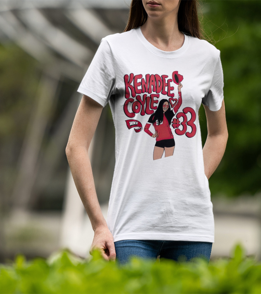 Kenadee Coyle WKU Heart #33 Western Kentucky Hilltoppers Volleyball T-Shirt